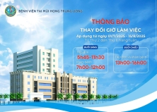 THÔNG BÁO THAY ĐỔI GIỜ LÀM VIỆC 