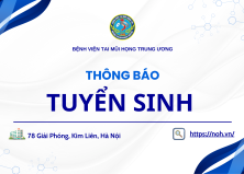 Thông báo tuyển sinh Lớp Điều dưỡng chuyên khoa Tai Mũi Họng khóa XIX năm 2026