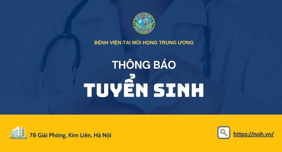 THÔNG BÁO ĐÀO TẠO LIÊN TỤC CHO CÁN BỘ Y TẾ CHUYÊN NGÀNH TAI MŨI HỌNG NĂM 2026